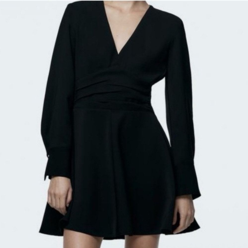 Zara Black Long Sleeve Dress